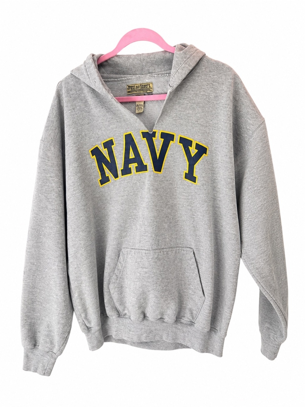 Steve & Barry’s Navy Hoodie Gray Pullover Sweatshirt XXL Y2K